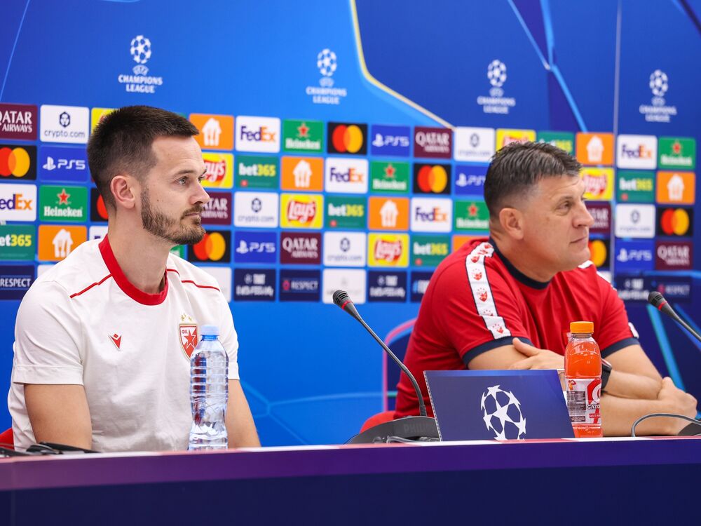 Mirko Ivanić i Vladan Milojević na konferenciji za medije pred utakmicu Crvene zvezde i Pafosa