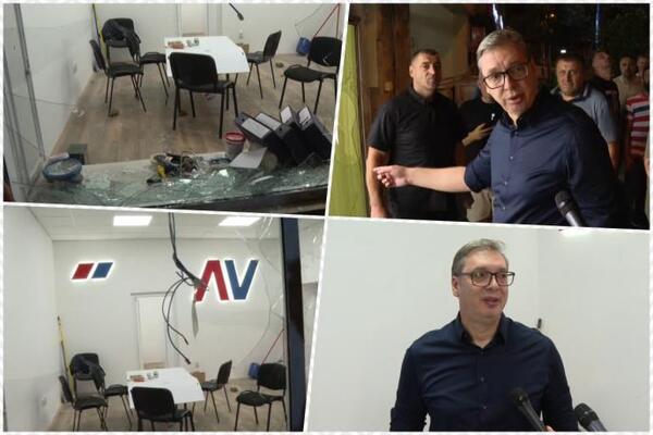 Vučić ispred demoliranih prostorija SNS-a na Paliluli: "Pružaćemo im otpor i borićemo se na svakom mestu!"