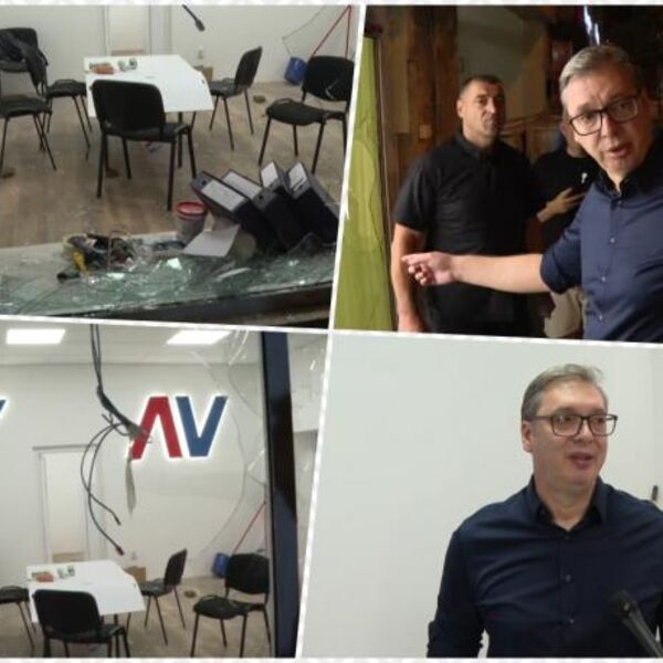 Vučić ispred demoliranih prostorija SNS-a na Paliluli: "Pružaćemo im otpor i borićemo se na svakom mestu!"