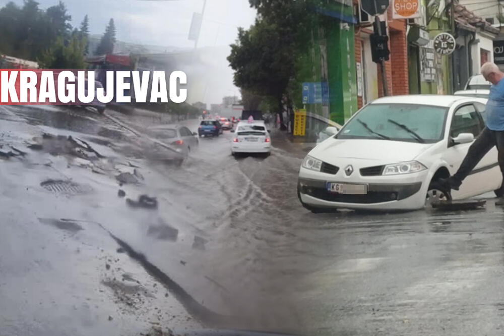 Ulice potopljene, vozila se jedva kreću! Strašno nevreme tutnji ovim srpskim gradom, scene kao iz horor filma!
