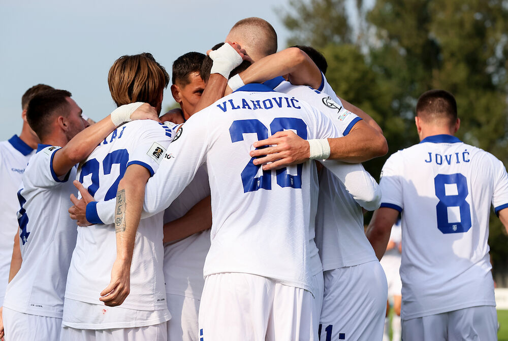 Slavlje fudbalera Srbije protiv Letonije