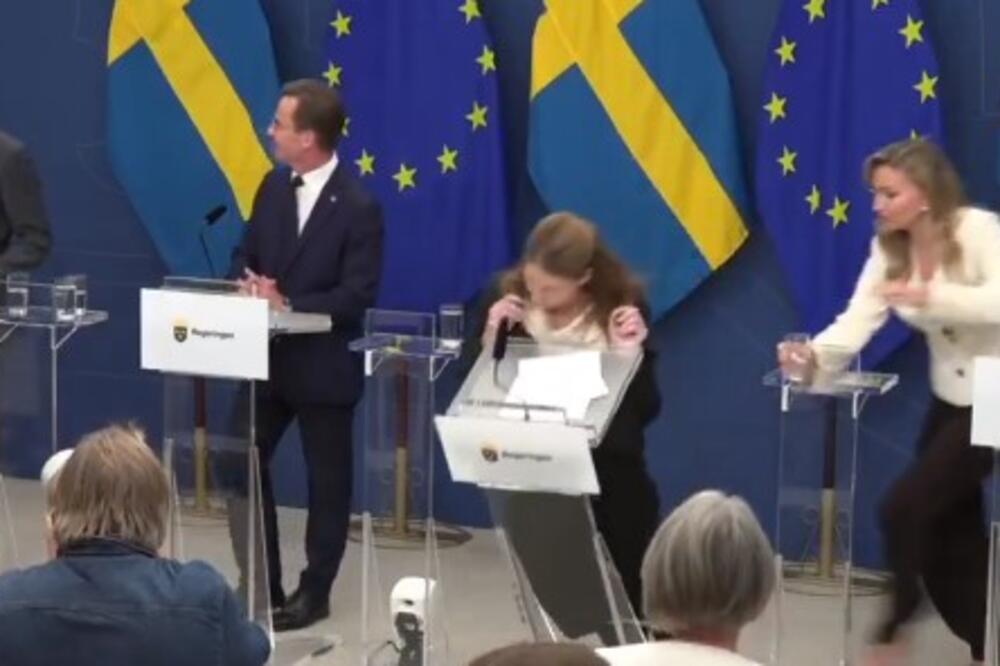 JEZIV SNIMAK MINISTARKE ZDRAVLJA Srušila se kao sveća na konferenciji, prava drama u Švedskoj! (VIDEO)