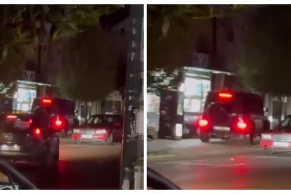 Da li je ovo najbahatiji vozač u Aranđelovcu? Novim mercedesom vozio po trotoaru do kioska, pazario, a onda.. VIDEO