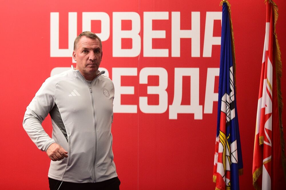 Brendan Rodžers na konferenciji za medije na stadionu 'Rajko Mitić' pred utakmicu Crvene zvezde i Seltika
