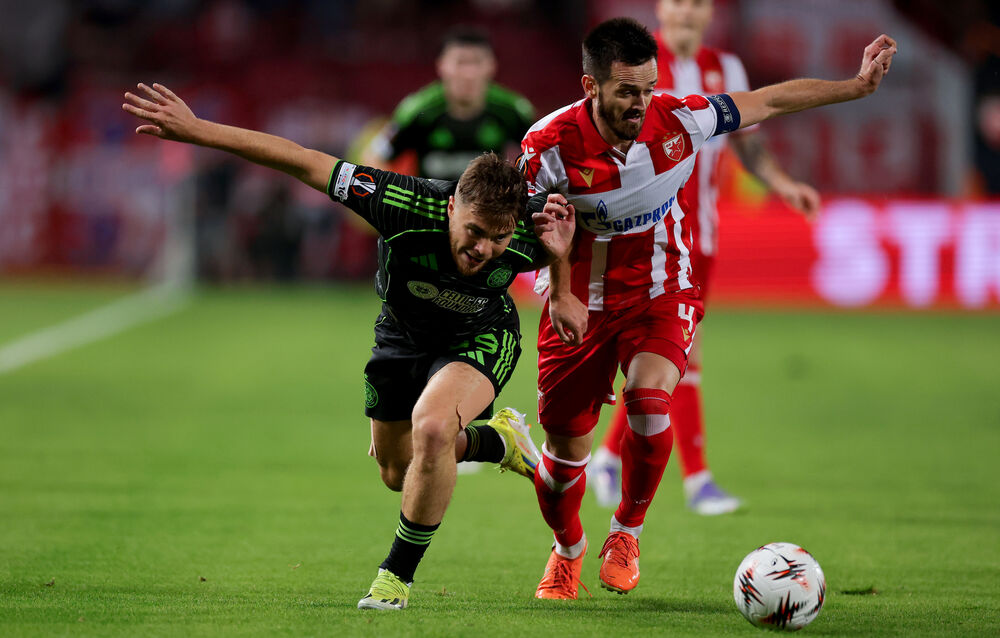 Mirko Ivanić na utakmici Crvene zvezde i Seltika u sezoni 2025/26 Lige Evrope