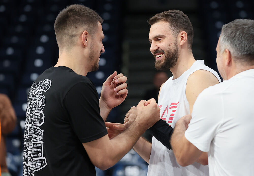Vanja Marinković i Marko Gudurić pred utakmicu Partizana i Olimpije Milano