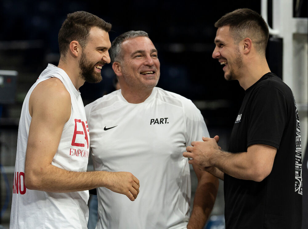 Vanja Marinković i Marko Gudurić pred utakmicu Partizana i Olimpije Milano