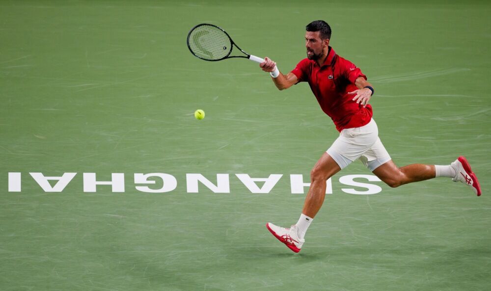 Novak Đoković na meču protiv Janika Hanfmana