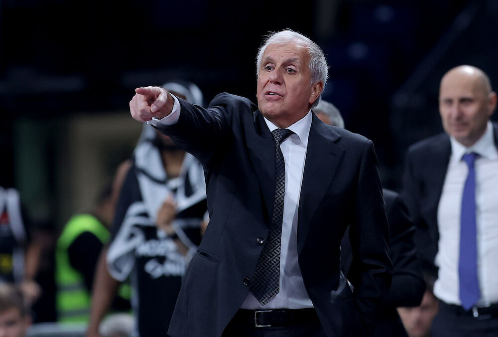 Željko Obradović na utakmici Partizana i Krke iz Novog Mesta