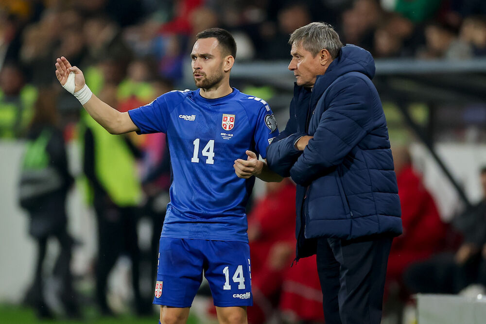 Andrija Živković i Dragan Stojković Piksi na utakmici Srbije i Albanije