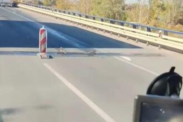 POPUCALI "ČEŠLJEVI" NA OSTRUŽNIČKOM MOSTU: Vozila oštetila gume i katetere, stigla policija (VIDEO)
