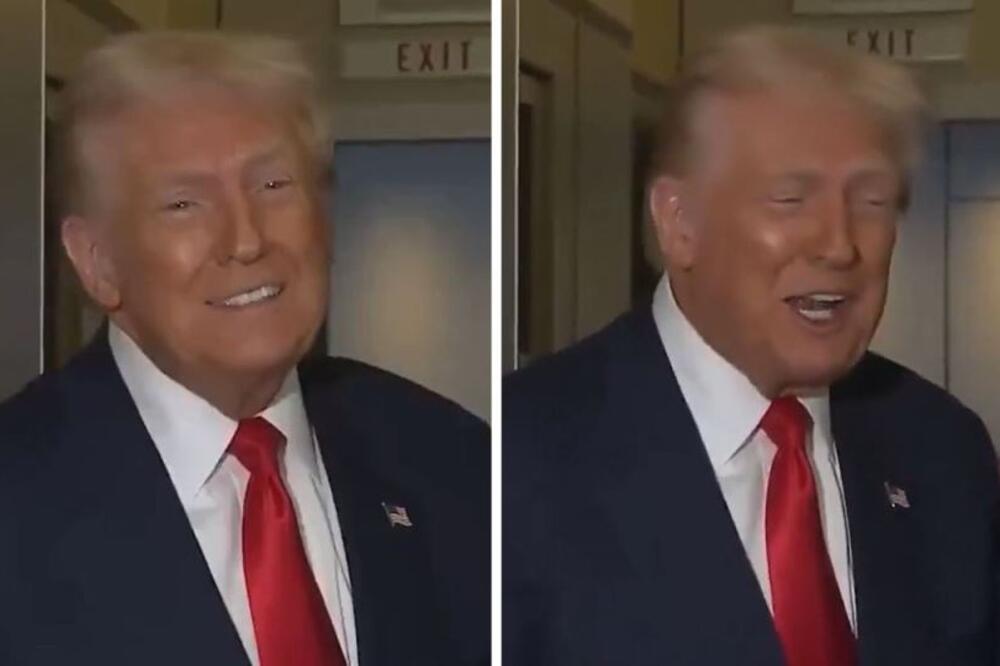 Urnebesan snimak Donalda Trampa: Jedva govori i drži se za vrata na letu za Vašington! (VIDEO)
