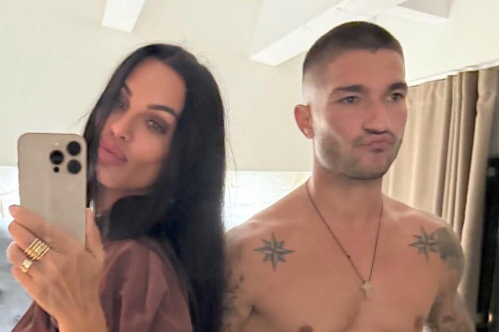 Bojana objavila fotku iz spavaće sobe: Na fataloj crnki puca minić, a dasa pored njen pokazao mišiće, alal im vera