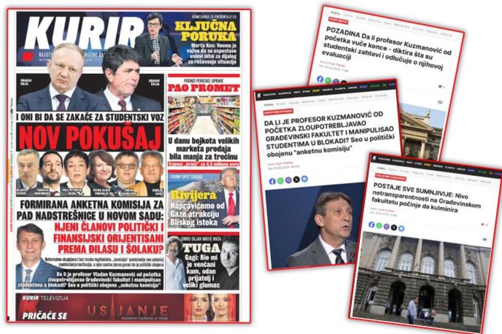 Kurir raskrinkao tzv. Anketnu komisiju: Politički projekat interesnih grupa da se blokade održe i kriza produbi