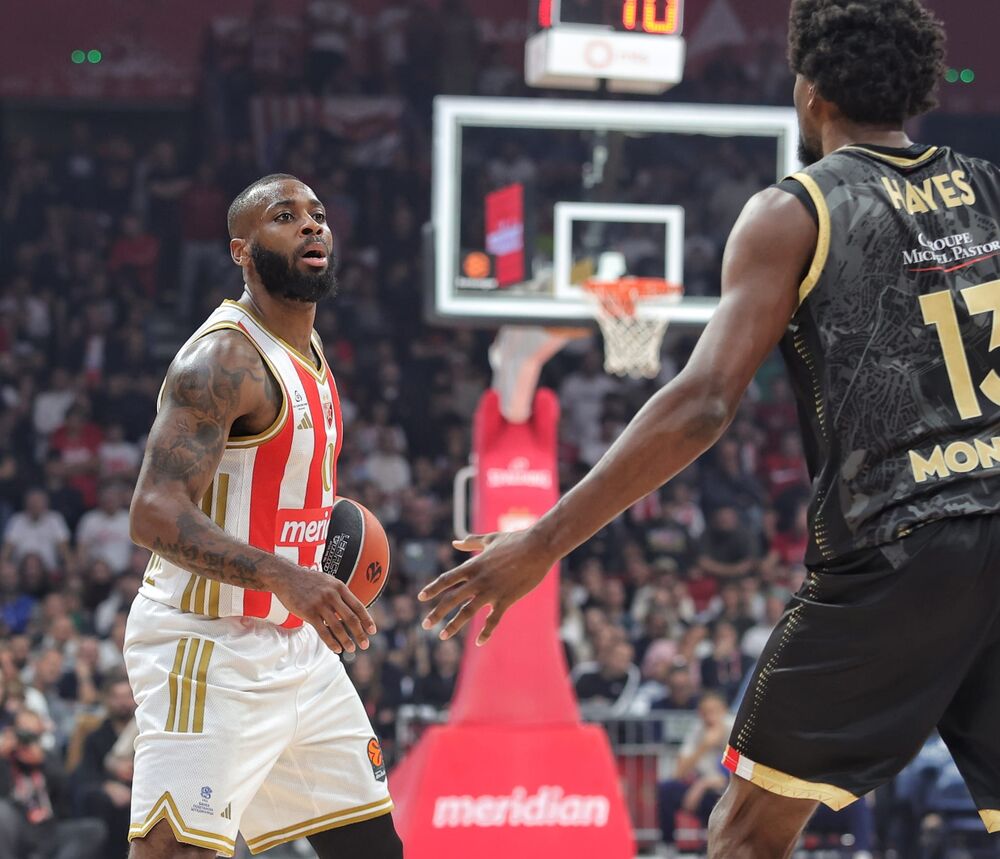 Detalj sa utakmice Crvene zvezde i Monaka u sezoni 2025/26 Evrolige