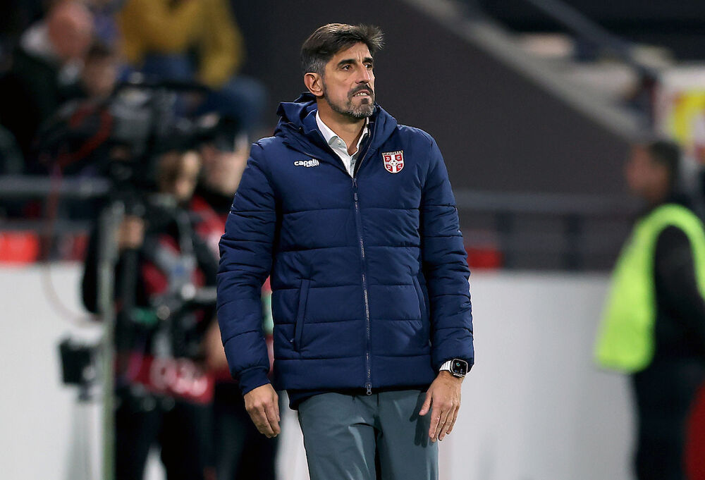 Veljko Paunović na utakmici Srbije i Letonije