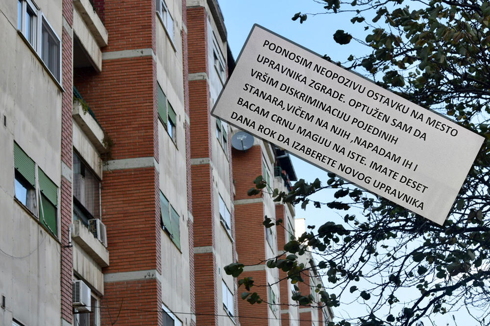 Dajem ostavku jer stanari kažu da bacam crnu magiju na njih: Obaveštenje na zgradi koje opisuje kakav smo narod