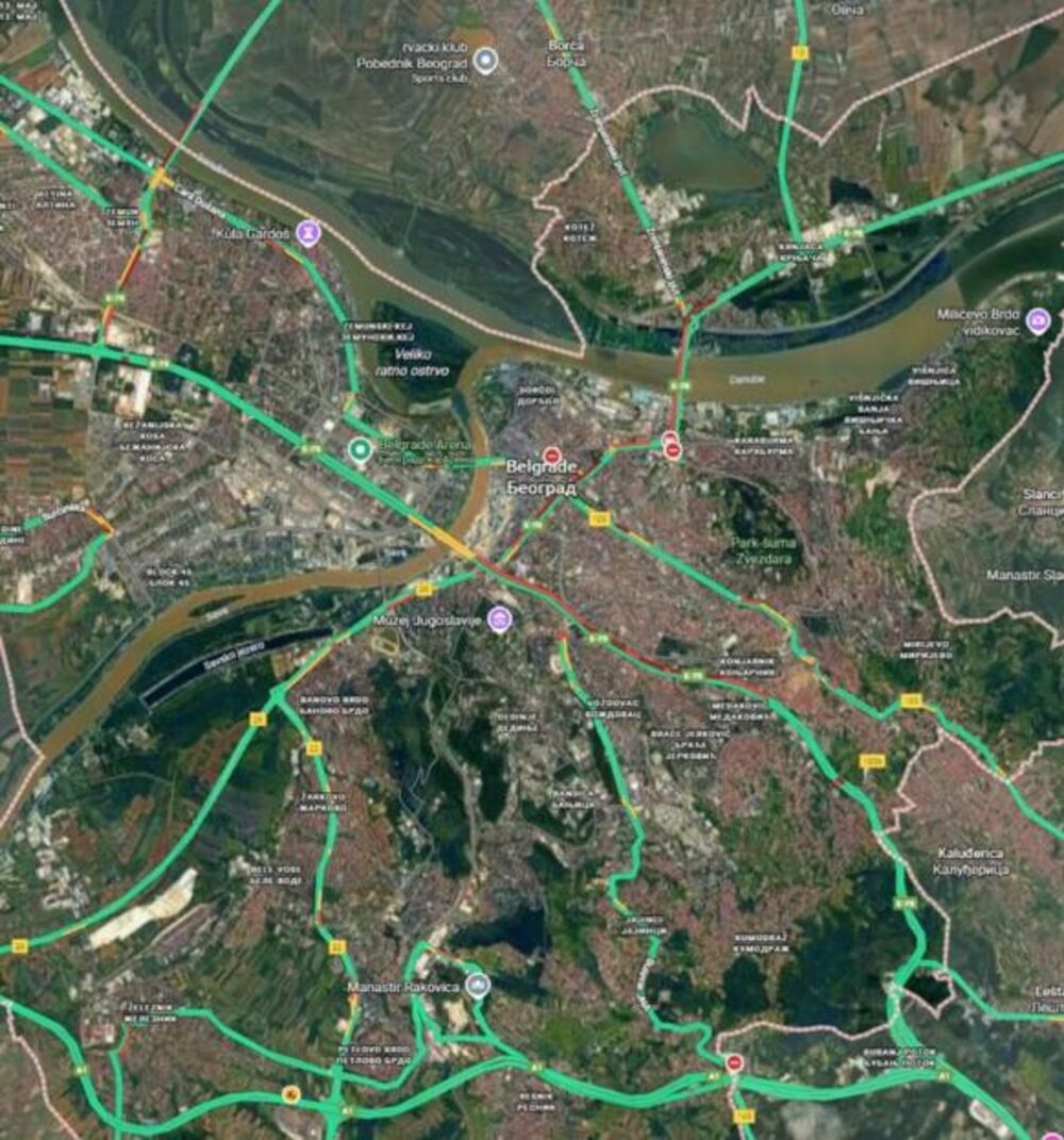 Gužva na auto-putu u smeru ka Novom Beogradu