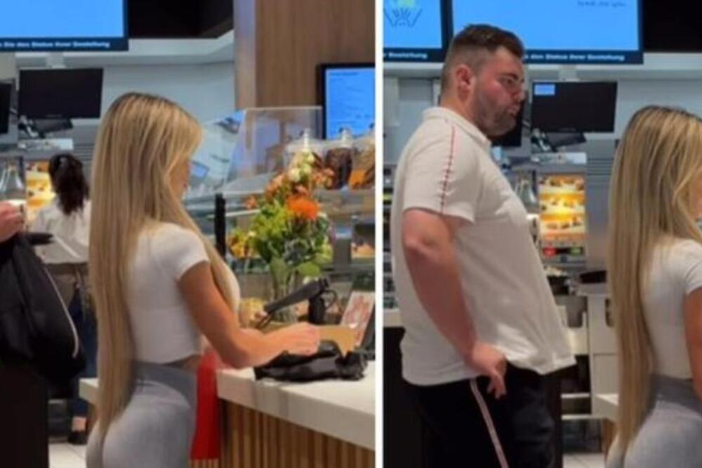 U REDU NA KASI SVI SU BULJILI U JEDNU MRŠAVU DEVOJKU: Kada se okrenula ka kameri, bilo je jasno zašto! Neverica!