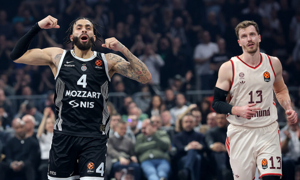 Slavlje Duejna Vašingtona na utakmici Partizana i minhenskog Bajerna