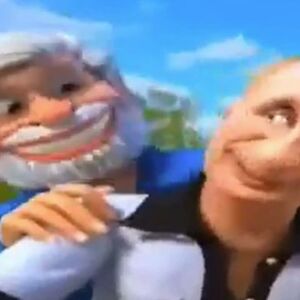 PUTIN I MODI NA MOTORU, U POZADINI RAKETNI SISTEMI, A TRAMP... Crtani film izazvao šok u svetu, JEDNO UPADA U OČI