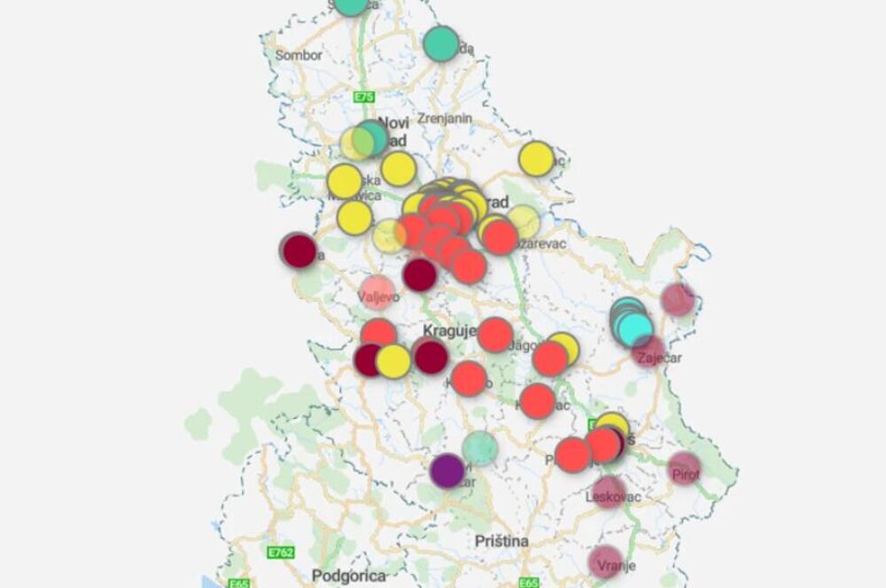 Mapa zagađenosti vazduha