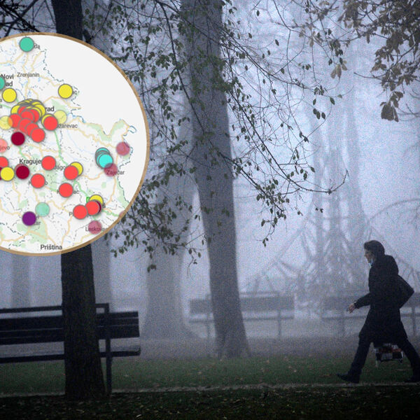 Dva grada u Srbiji su u ljubičastom, evo šta to tačno znači: Mapa zagađenja vazduha pokazuje koliko je stanje loše!