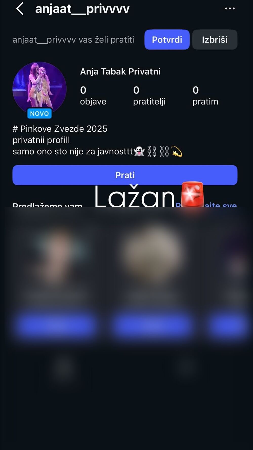 Lažni Anjin profil
