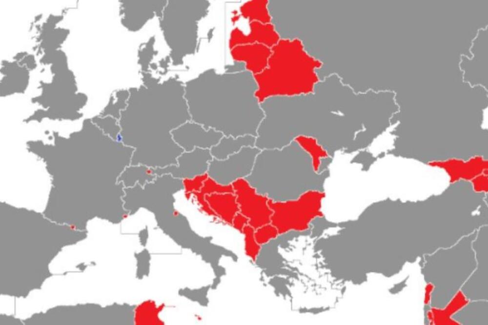 NOVA MAPA EVROPE STAVILA BALKAN U CRVENO: Surova statistika pokazala GDE JE SRBIJA u odnosu na bivše države SFRJ!