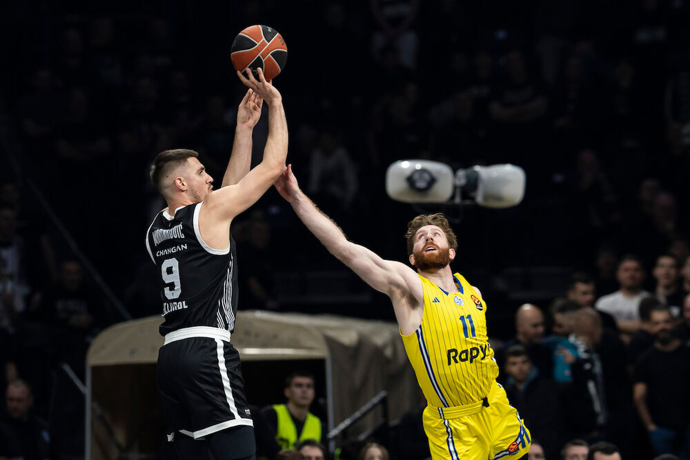 Vanja Marinković na utakmici Partizana i Makabija iz Tel Aviva