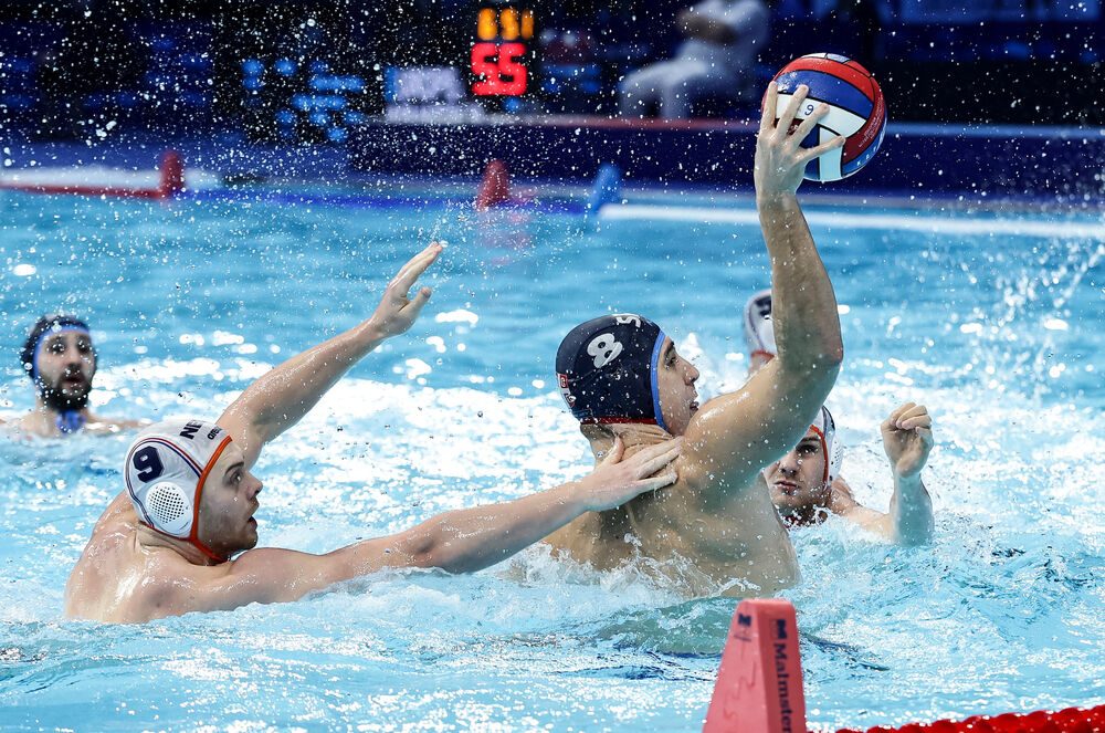 Detalj sa utakmice Holandije i Srbije na Evropskom prvenstvu u Beogradskoj areni 2026. godine