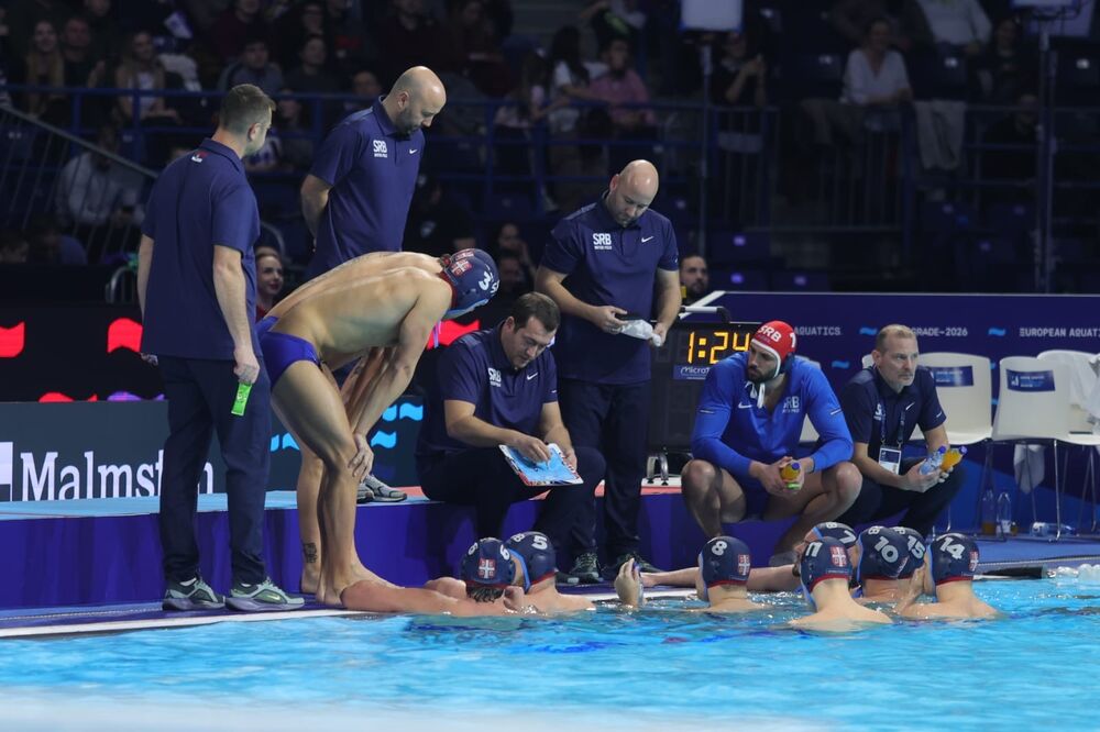 Uroš Stevanović na utakmici Francuske i Srbije na Evropskom prvenstvu u Beogradskoj areni