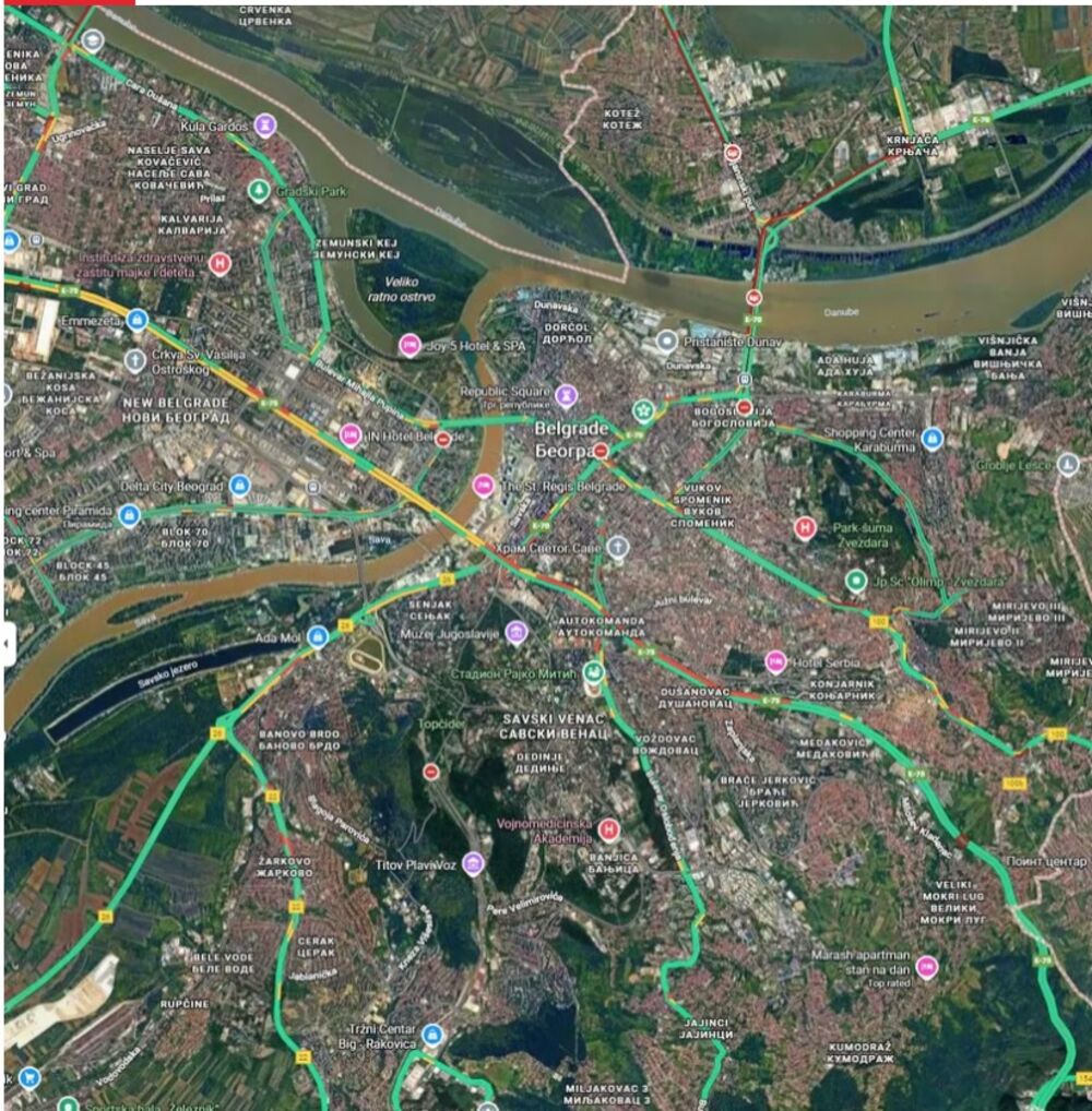 Gužve, Saobraćaj, Beograd