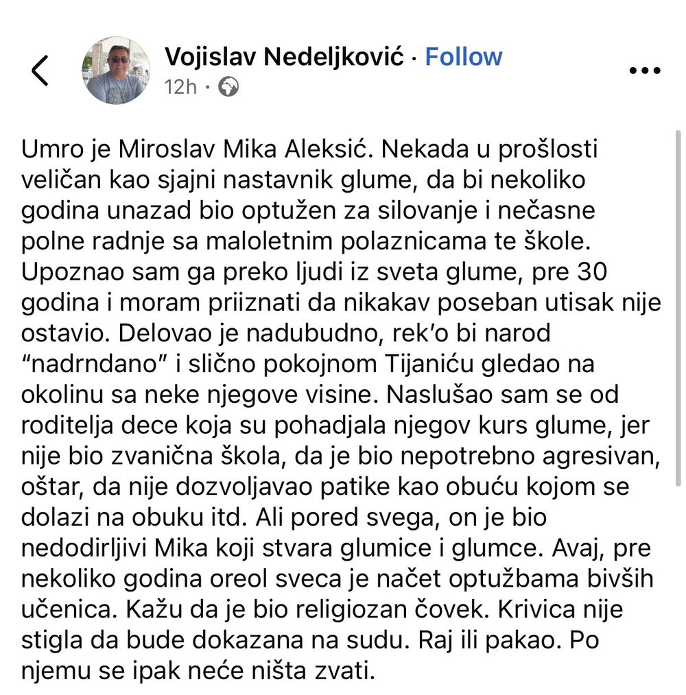 Voja Nedeljković, Miroslav Mika Aleksić