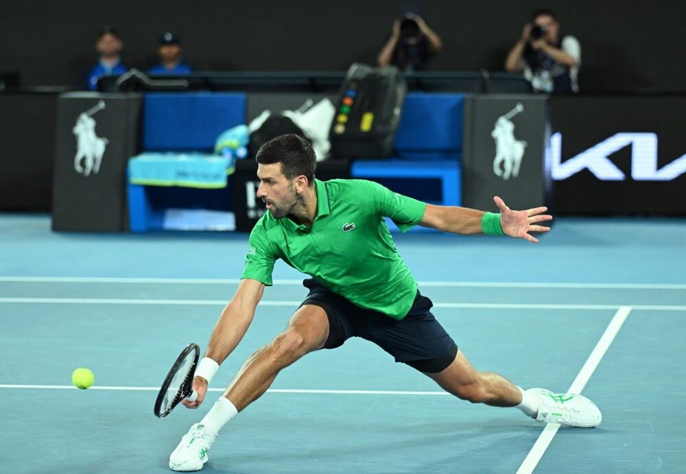 Novak Đoković na meču protiv Pedra Martineza u prvom kolu Australijan opena 2026. godine