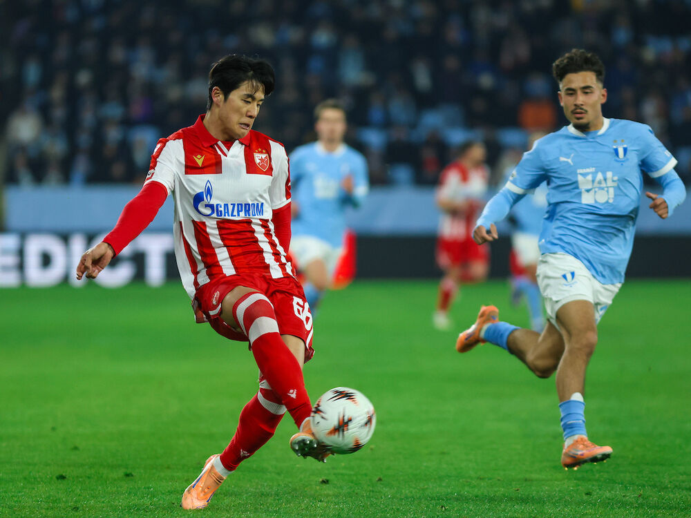 Jong Vu Seol na utakmici Malmea i Crvene zvezde u sezoni 2025/26 Lige Evrope