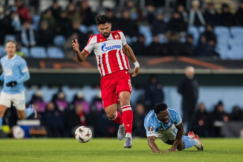 Detalj sa utakmice Malmea i Crvene zvezde u sezoni 2025/26 Lige Evrope