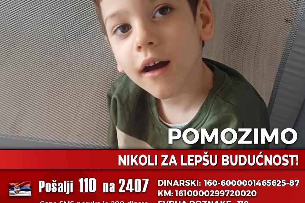 Ljudi dobre duše, ujedinimo se i pomozimo malom Nikoli da pobedi bolest: Pošaljite poruku - 110 na 2407