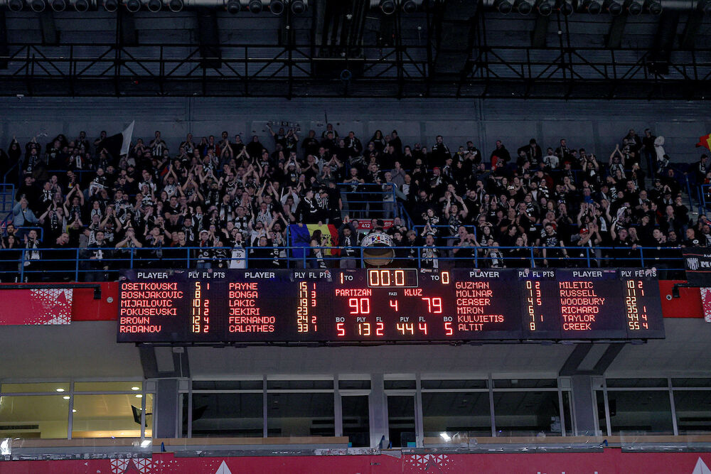 Detalj sa utakmice Partizana i Kluža u sezoni 2025/26 ABA lige