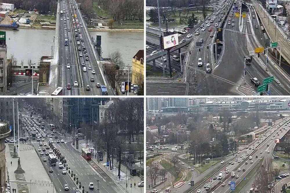 BEOGRAD JE STAO! Strašne gužve gde god da krenete, mostovi puni, vozila mile, GRAĐANI BESNI, sve zbog poledice?