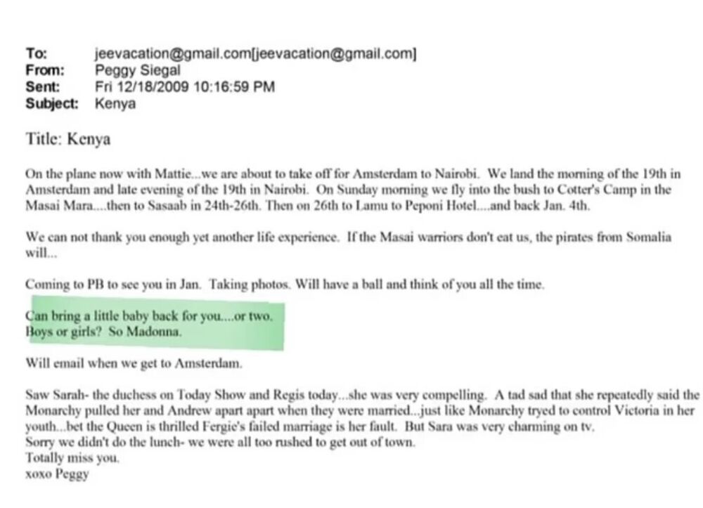 Imejl, Džefri Epstajn