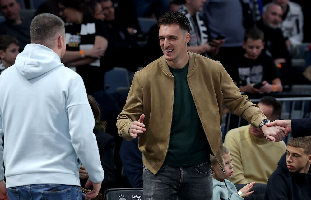 Danilo Anđušić na utakmici Partizana i Panatinaikosa u sezoni 2025/26 Evrolige