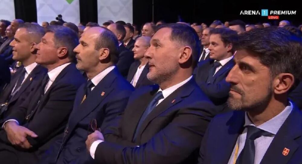 Branko Radujko i Veljko Paunović na žrebu Lige nacija u Briselu