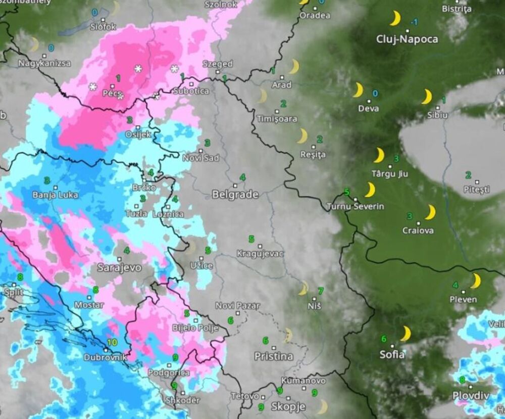 Sneg u ponedeljak u 19 sati