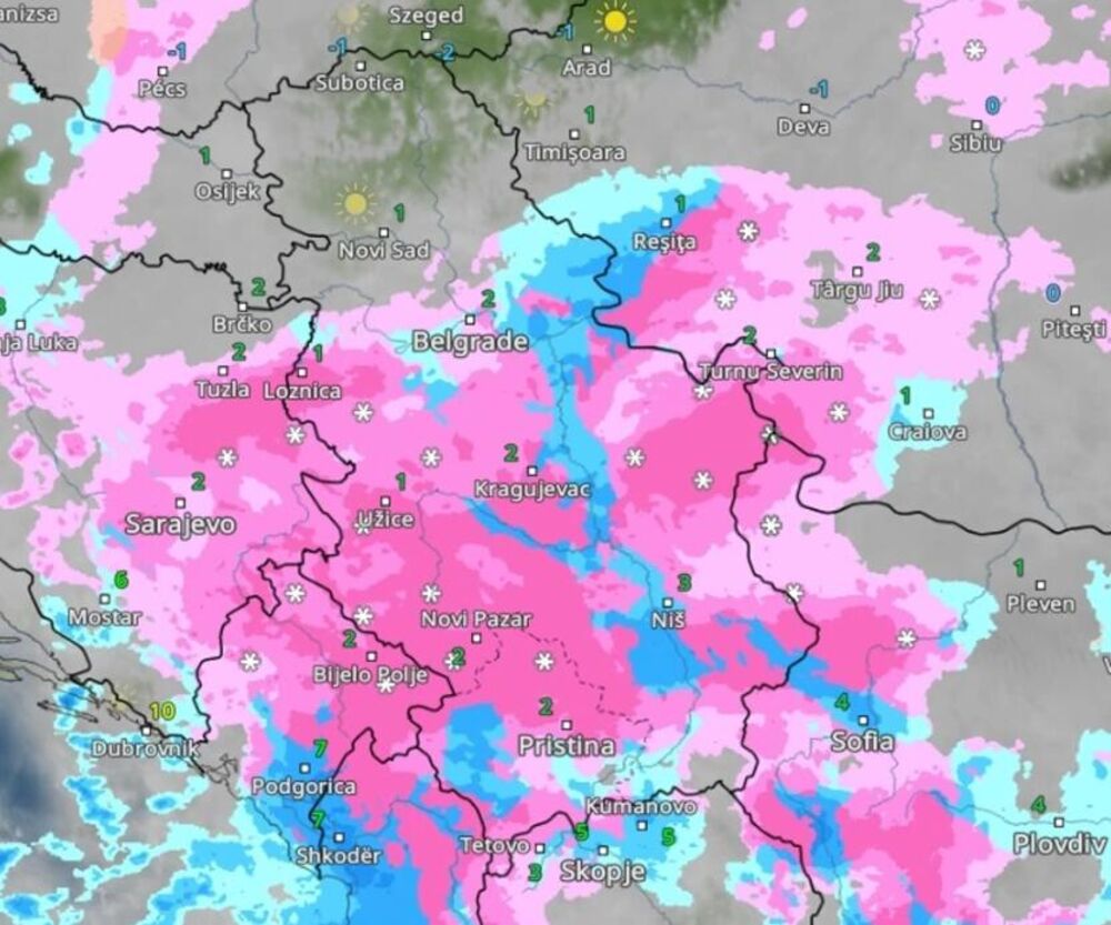 Sneg u utorak u 7 ujutru