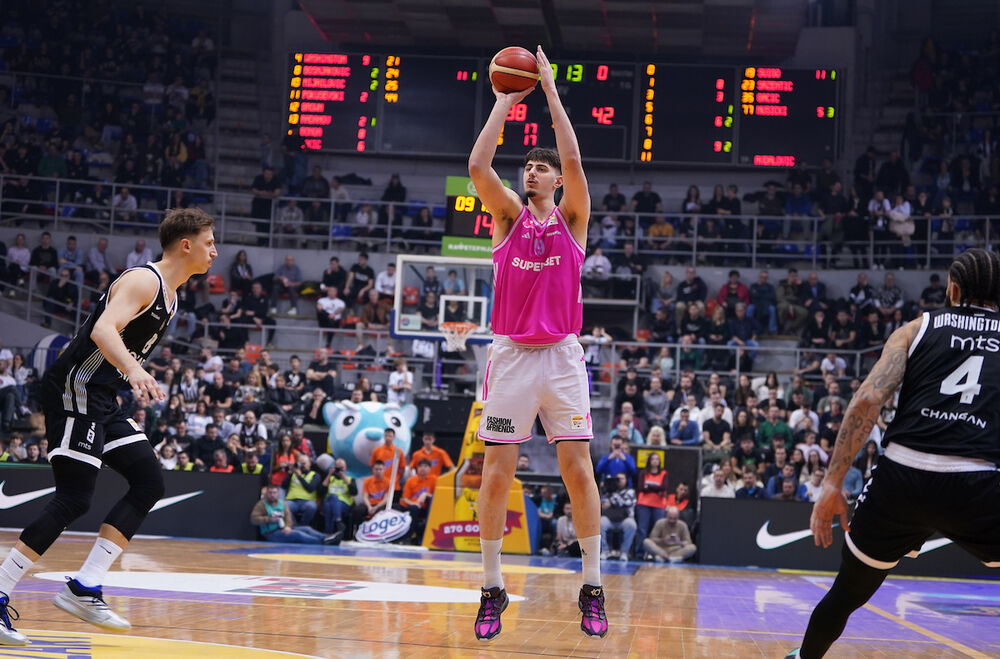 Detalj sa polufinala Kupa Radivoja Koraća 2026. godine između Partizana i Mege