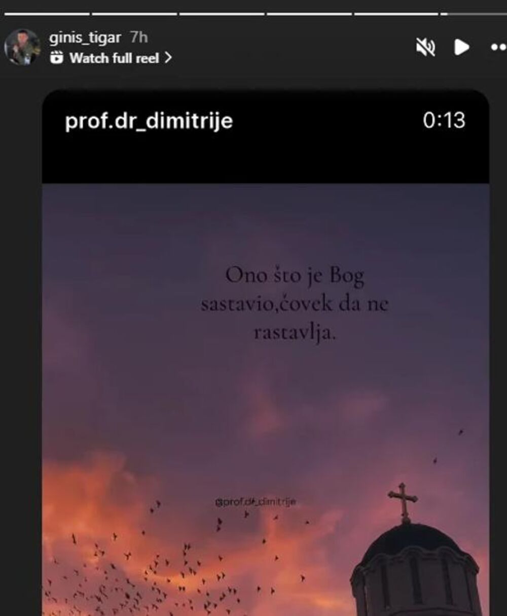 Objava Tigra na instagramu