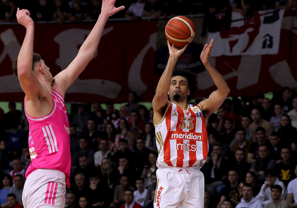 Džordan Nvora tokom finala Kupa Radivoja Koraća 2026. godine između Crvene zvezde i Mege