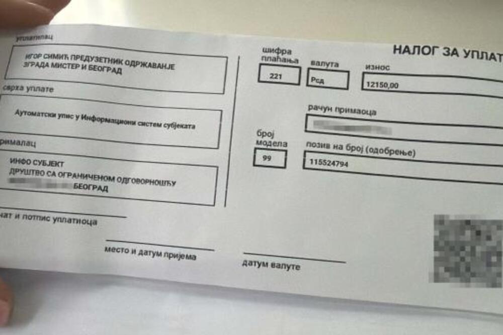 Igor otvorio firmu, pa mu stiglo "državno pismo" sa uplatnicom: Tražili da uplati 12.150 din, evo zašto!