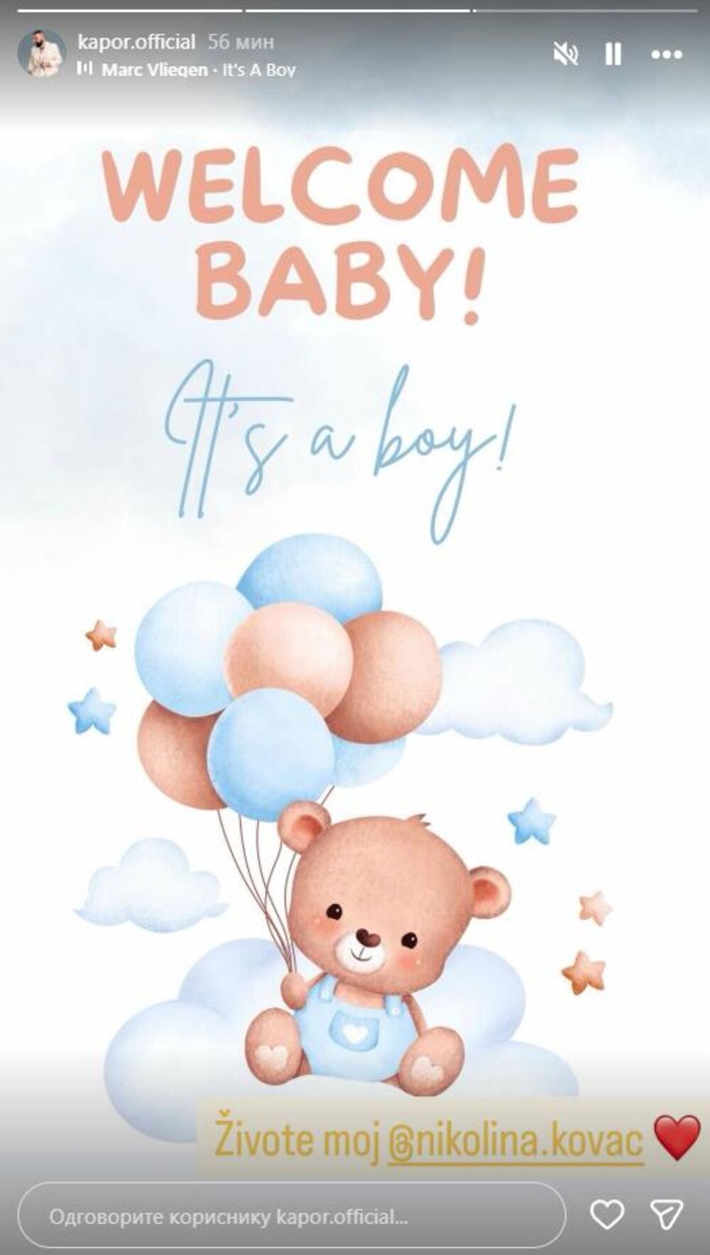 Saša poželeo dobrodošlicu bebi